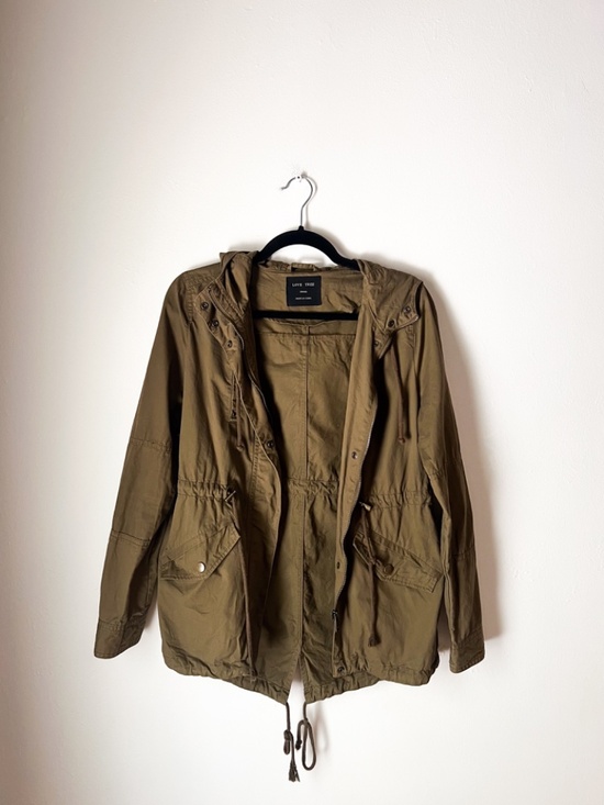 Love Tree Jackets & Blazers - Love Tree Olive Green Utility Anorak Field Jacket Hooded Cargo Military Small